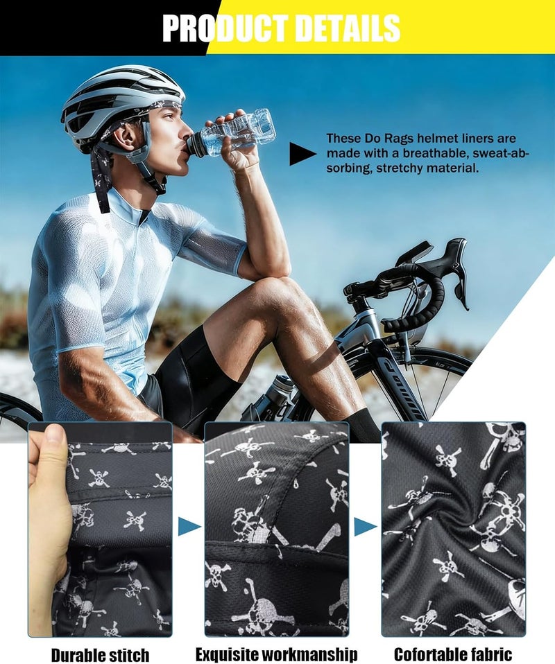 Supeniu Doo Rags Beanie Hats Skull Caps Dew Rag Bandana Helmet Liner Motorcycle Cycling Cap Do Rag Headwrap for Men and Women - Image 4